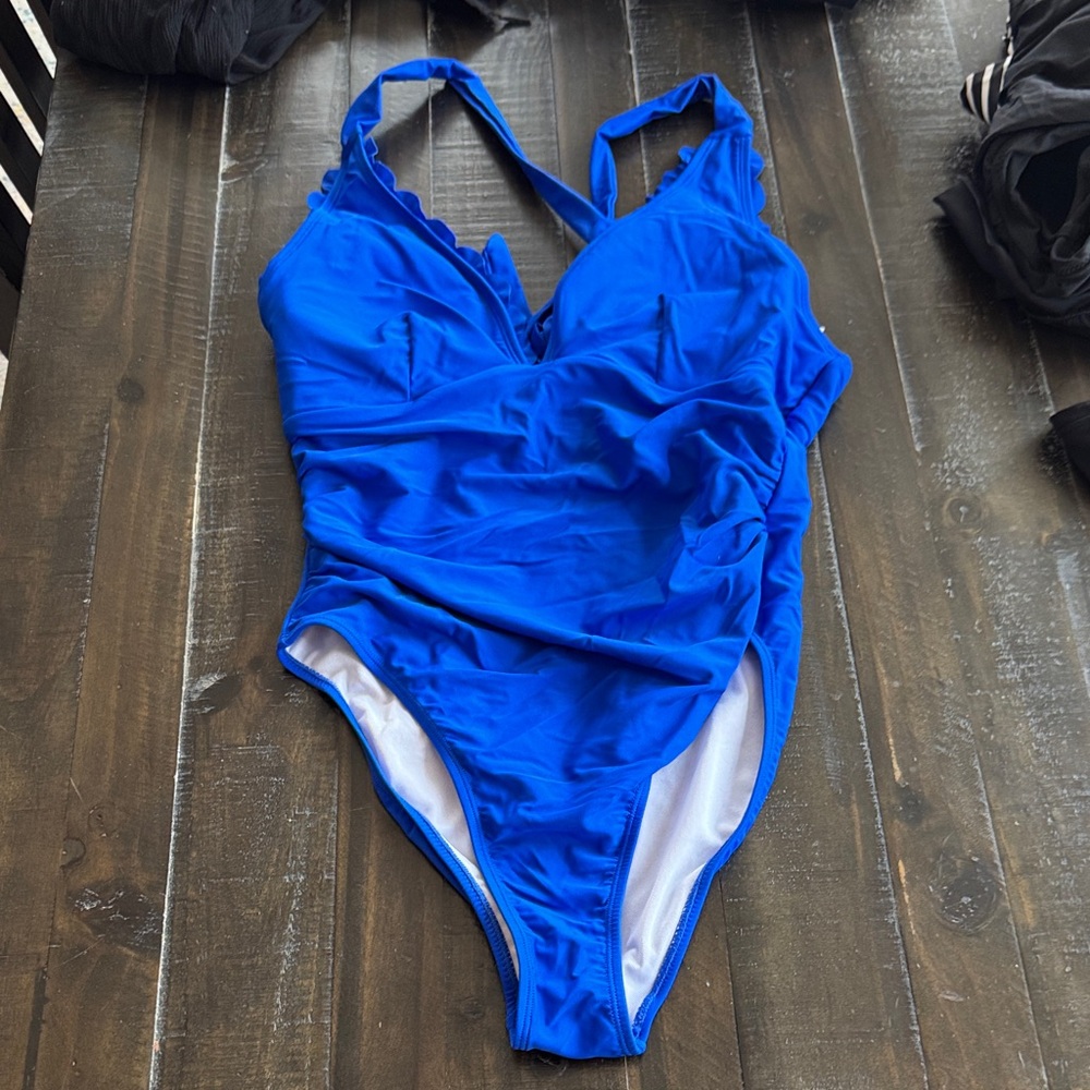 Amazon Women's Blue One Piece Swimsuit